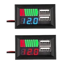 Display Voltímetro Medidor de Bateria e Fonte Duas USB Carro Motocicleta