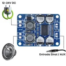 Placa Amplificadora 60W Potência de Áudio 1.0 Canais TPA3118 DC 8-26V