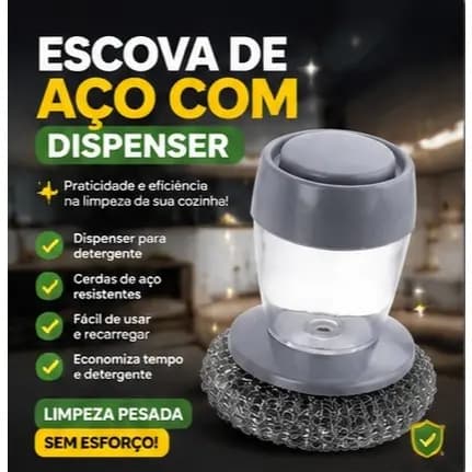 Escova de Louça/Panela De Aço com Dispenser Recipiente para Detergente Fogão Cozinha Limpeza Esponja