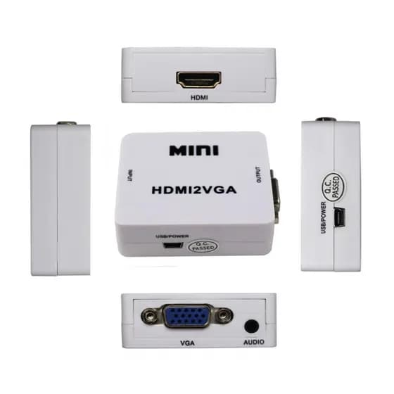 Adaptador Conversor HDMI para VGA Full HD 1080P com Áudio P2 para PC Notebook PS4 Xbox