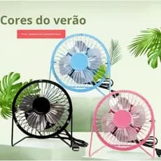 Mini Ventilador de Mesa USB Metal Premium Oasis Portátil Silencioso e Potente Pronta Entrega