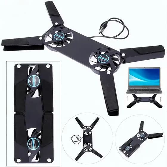 Base Cooler Notebook Gamer Vertical Duplo Cooler Silencioso LED Suporte Ergonômico Ajustável USB