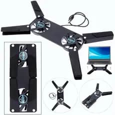 Base Cooler Notebook Gamer Vertical Duplo Cooler Silencioso LED Suporte Ergonômico Ajustável USB