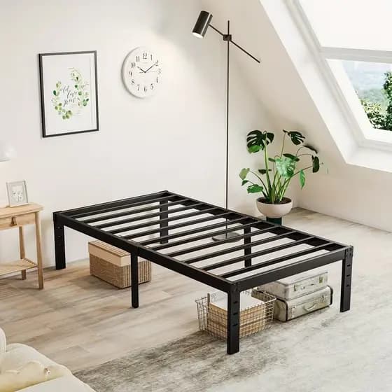 Estrado de Cama Metal Solteiro Casal Dobrável Reforçado Base de Ferro Resistente Fácil de Instalar