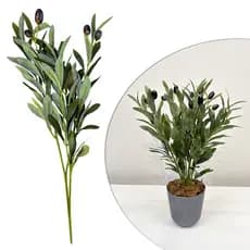 Planta Artificial Haste Galho Ramo De Oliveira Médio 47cm Decorativo Permanente Toque Real Decoração