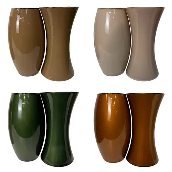 Vaso de Vidro Conjunto Romeu e Julieta 22,5cm Moderno Luxo Decorativo Mesa Sala Escritório Premium