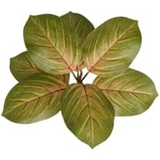 Planta Artificial Buquê Ficus 7 Folhas 25cm Verde Decorativo Permanente Minimalista Sala Escritório