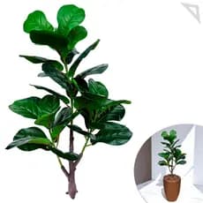 Planta Artificial Ficus Lyrata 90cm Realistas Verde Natural p/ Sala  Escritório