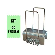 Kit 50 Presilha Borboleta com Mola para Fixar Perfil de Led Embutir Gesso Drywall Acabamento