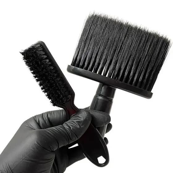 Kit Espanador + Escovinha de Disfarce Barbeiro Barbearia Preto