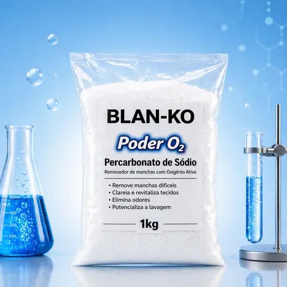 Percarbonato de Sódio 100% Puro Limpeza Em Geral Tira Manchas Roupas Brancas 1kg /2kg - BLAN-KO