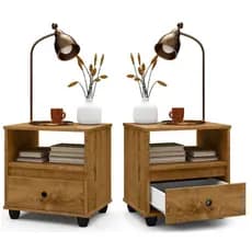 Kit Conjunto 2 Mesa de Cabeceira Mudo Box Mudo Nicho Quarto Apoio Cama