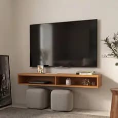Rack Suspenso com Nicho Penteadeira Porta Objetos Cef para TV Até 43 Polegadas Multifuncional e Prático - LOJAS CEF