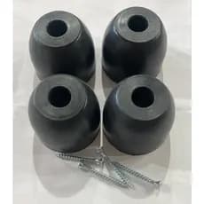 KIT COM 4 PÉS PLASTICO PRETO + PARAFUSOS PARA SOFÁ PUFF BANCO COMODAS MESA DE CABECEIRA - LOJAS CEF