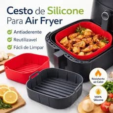 Forma Silicone Air Fryer Quadrada Assadeira quadrada Fritadeira Elétrica - 16x16 | 19x19