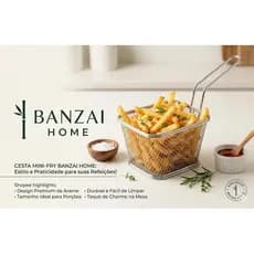 Mini Cesto Inox Gourmet Para Batata Frita Petiscos Mesa Posta Hamburgueria Kit 3|5|10 Unid. Premium