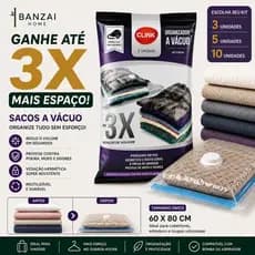 Kit 3 | 5 | 10 Saco organizador a Vácuo – Organize tudo sem esforço - 60x80cm