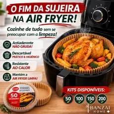 Kit forma de airfryer descartável antiaderente de papel cozinha REDONDA fritadeira cozimento