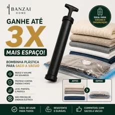 Bomba Organizadora Manual para Saco a Vácuo – Compacte tudo em segundos!