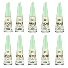 Kit 10 Esmaltes Risqué Care Base Fortalecedora 8ml – Tratamento para Unhas