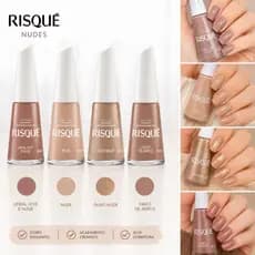 Kit 4 Esmaltes Risque Tons Nudes Marrom Esmalte Atacado 8ml