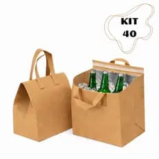 KIT 40 Sacolas Bolsa Termica Portatil para Passeio Cooler 14 Litros