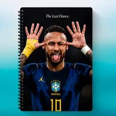 Caderno Neymar Personalizado Capa Dura Futebol 1,10 e 20 Matérias