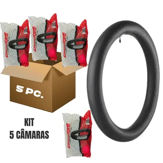 Kit 5 Câmara de Ar Aro 17 - 5 unidades (460-17) Traseiro para Moto Honda Bros 125 150