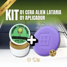 Kit Cera Alien + Aplicador Zacs P/ Riscos Queimados Brilho e Polimento