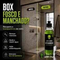 Limpa Vidros Antimanchas Alien Ind para Box Blindex Espelho Janela Vitrine Repele Água