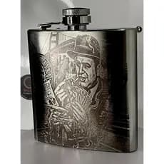 Cantil Metal P/uisque Gravação A Laser 180 Ml Al Capone
