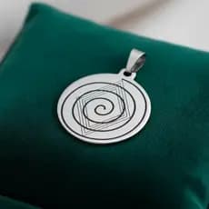 Pingente Espiral Cósmica Aço Radiestesia Proteção
