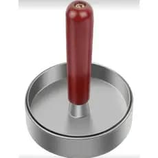 Modelador De Hambúrguer Artesanal Inox Forma Molde Caseiro Cozinha Modeladora Gourmet Cabo de Madeira Prensa Profissiona