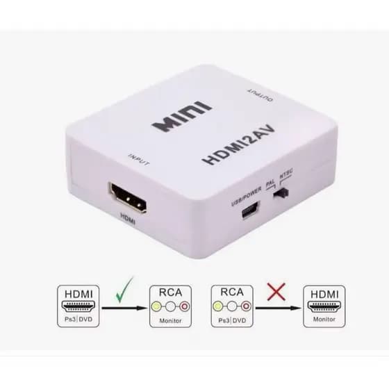 HDTV2AV Mini Adaptador Conversor Hd Video 1080P HDMI para AV