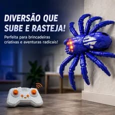 Brinquedo Aranha Escaladora Parede Controle Remoto 360 Graus LED Recarregável Sucção RC Infantil