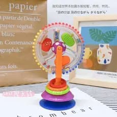 Brinquedo Roda Gigante Rotativa Sensorial Macia de 3 Cores com Ventosa Bebê de 0 a 3 anos Baby Educational Toy Fashional