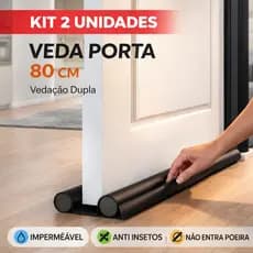 Kit 2 Protetor De Porta Impermeavel Veda Porta Proteçao Dupla Ajuste 80cm