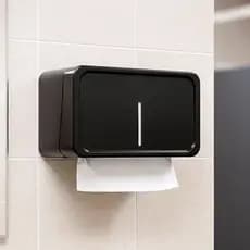 Toalheiro Dispenser Interfolha Papel Preto Moderno Banheiro