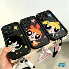 Capinha Anti-Impacto Meninas Docinho Florzinha para iPhone 17 16 15 14 13 12 11 Pro Max Plus Air XR X Capas para Celular