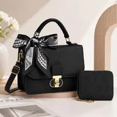 Bolsa Feminina Transversal Ombro Luxo Com Lenço Elegante Grande Capacidade Carteira Porta Moedas