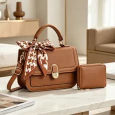 bolsa de mao feminina conjunto carteira lenco decorativo alça transversal regulavel varias cores elegante diario