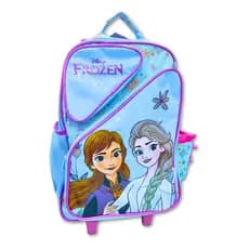 Mochila Infantil Frozen Azul com Rodinhas – Conforto e Organização para o Dia a Dia
