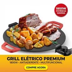 Grill Elétrico Multifuncional RAF Premium Antiaderente Incrível 1800W Cozinha Moderna Sofisticada