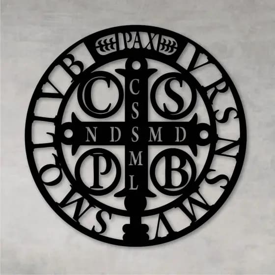 Quadro Medalha São Bento MDF 3mm Vazado Decorativo Parede Proteção Espiritual