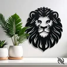 Quadro Decorativo Leão Sala Quarto Moderno MDF 45x49cm