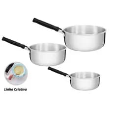 kit com 1 ou 2 Panelas Papeiro de Aluminio de 1 litro Para Papinha Purê Mingau Comida infantil criança