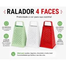 Ralador Multiuso 4 Faces Colorido – Queijo, Legumes, chocolate e Vegetais