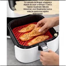 kit c/ 2 Tapete Forro Protetor Silicone reutilizável Antiaderentes P/ Air Fryer Microondas Forno Cooktop Indução cozinha