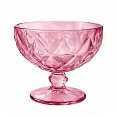 Kit Jogos 6 Taças Vidro Sobremesa Sorvete açaí mousse doces frutas 380ml Diamante Luxo