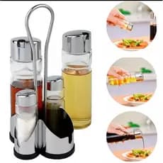 Conjunto Porta Azeite Vinagre Saleiro Paliteiro Cozinha Bar Decoração Mesa
